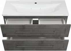 Misty Мебель для ванной Марта 100 подвесная темный бетон – фотография-3
